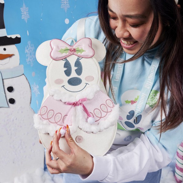 MINI BACKPACK Mickey and Minnie Snowman - DISNEY LOUNGEFLY