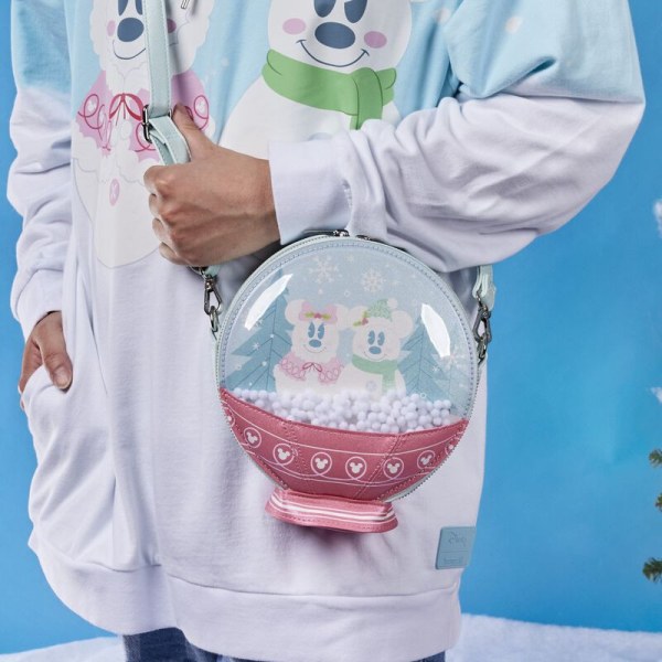 SHOULDER BAG Mickey & Minnie Snow Globe - DISNEY LOUNGEFLY