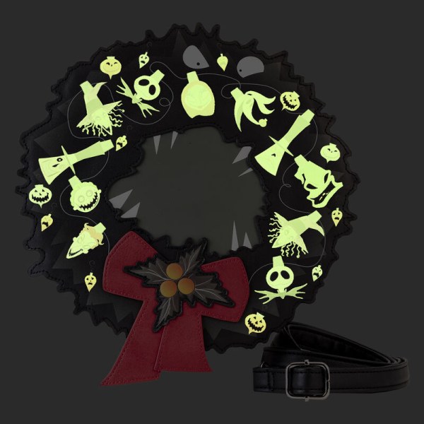 SHOULDER BAG Nightmare Before Christmas Wreath String Lights - DISNEY LOUNGEFLY