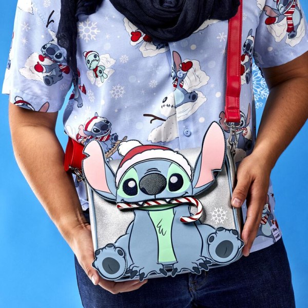 SHOULDER BAG Stitch Holiday Glitter - DISNEY LOUNGEFLY