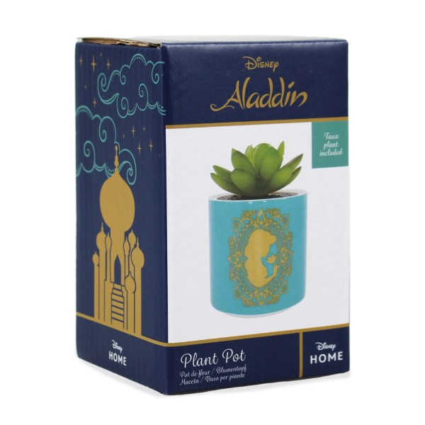 Fake plant in turquoise Aladdin pot - Disney