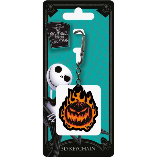 Rubber keyring The Nightmare Before Christmas Pumpkin on Fire - Disney