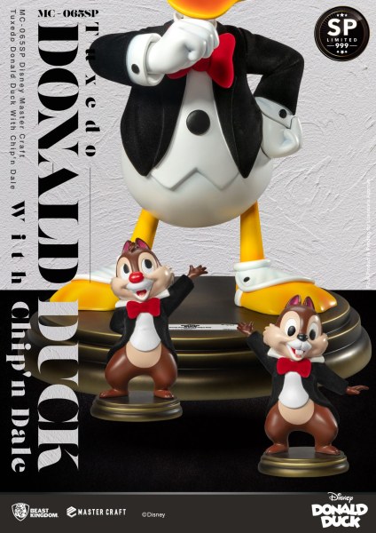 TUXEDO DONALD WITH CHIP & DALE DISNEY100 - DISNEY MASTERCRAFT