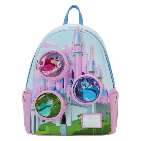 Sleeping Beauty castle mini backpack with The Three Good Fairies - DISNEY LOUNGEFLY