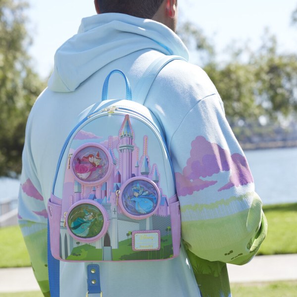 Sleeping Beauty castle mini backpack with The Three Good Fairies - DISNEY LOUNGEFLY