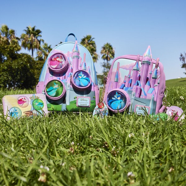 Sleeping Beauty castle mini backpack with The Three Good Fairies - DISNEY LOUNGEFLY