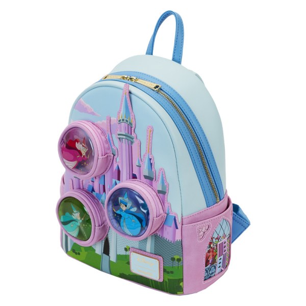 Sleeping Beauty castle mini backpack with The Three Good Fairies - DISNEY LOUNGEFLY