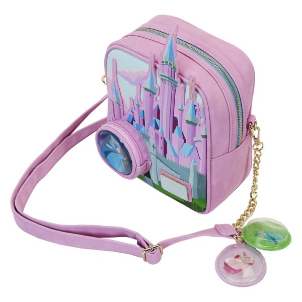 SHOULDER BAG Sleeping Beauty Castle with the Three Good Fairies - DISNEY LOUNGEFLY
