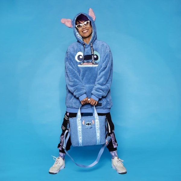 Tote bag Stitch en plush Sherpa with wallet - DISNEY LOUNGEFLY