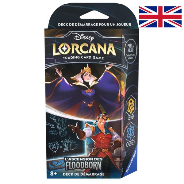 Amber and Sapphire Starter Deck (English language) Disney Lorcana Rise of the Floodborn