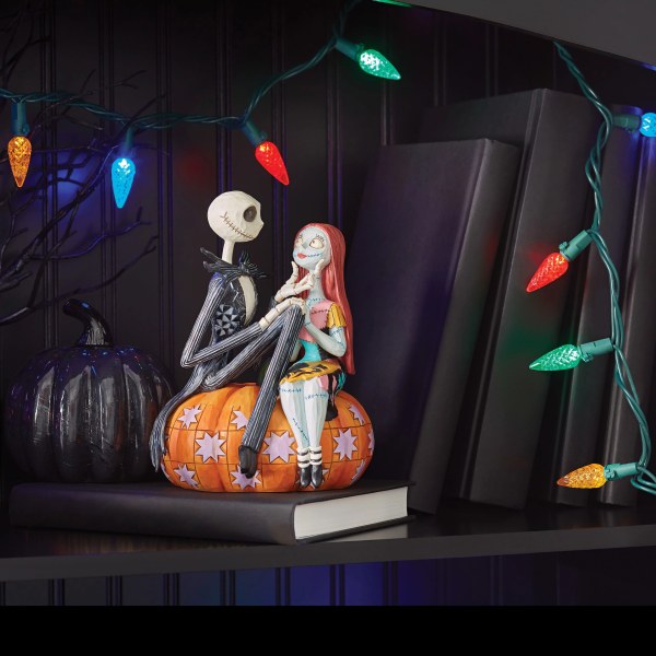 Jack and Sally on a Pumpkin - Disney Traditions