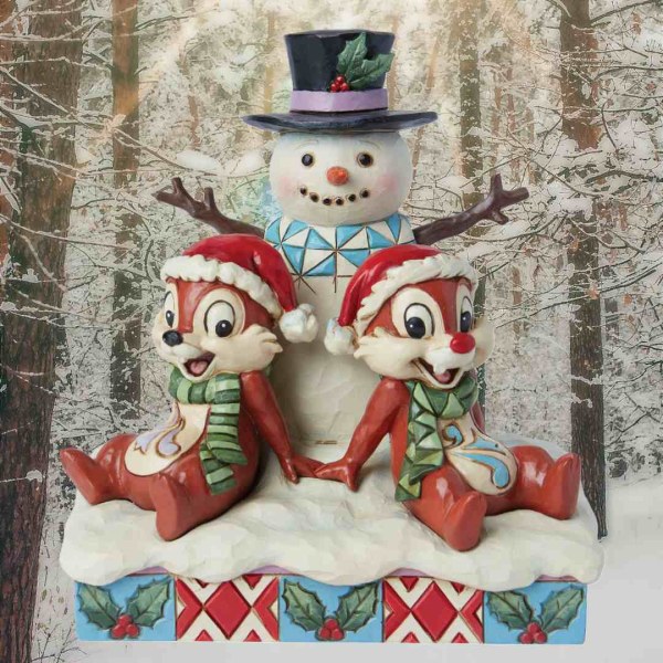 Chip and Dale with a Snowman – Disney Traditions
