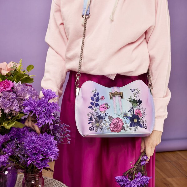 SHOULDER BAG Sleeping Beauty 65th anniversary floral scene - DISNEY LOUNGEFLY