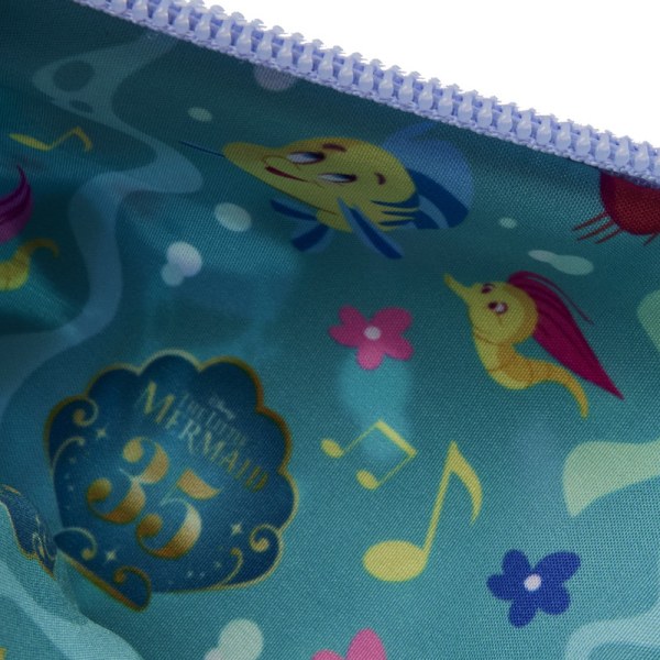 Pouch Wristlet Nylon The Little Mermaid 35th Anniversary Life is the Bubbles - DISNEY LOUNGEFLY