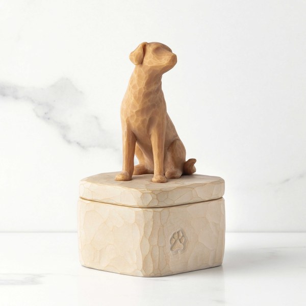 LOVE MY DOG GOLDEN KEEPSAKE BOX - WILLOW TREE