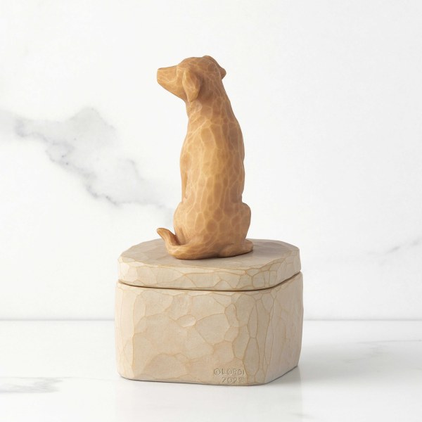 LOVE MY DOG GOLDEN KEEPSAKE BOX - WILLOW TREE