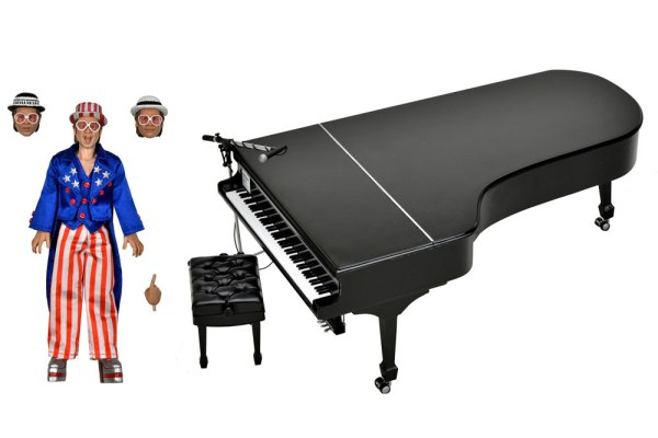 Elton John Figure Clothed Live in '76 Deluxe Set 20 cm