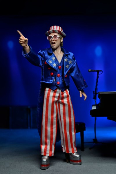Elton John Figure Clothed Live in '76 Deluxe Set 20 cm