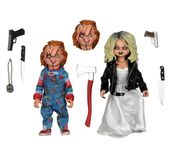 Bride of Chucky pack 2 Figure Clothed Chucky & Tiffany 14 cm