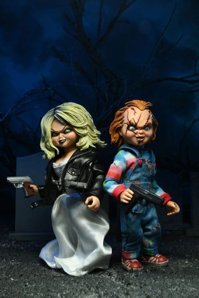 Bride of Chucky pack 2 Figure Clothed Chucky & Tiffany 14 cm