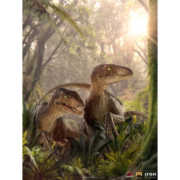 TWO VELOCIRAPTORS ART SCALE DELUXE - JURASSIC PARK