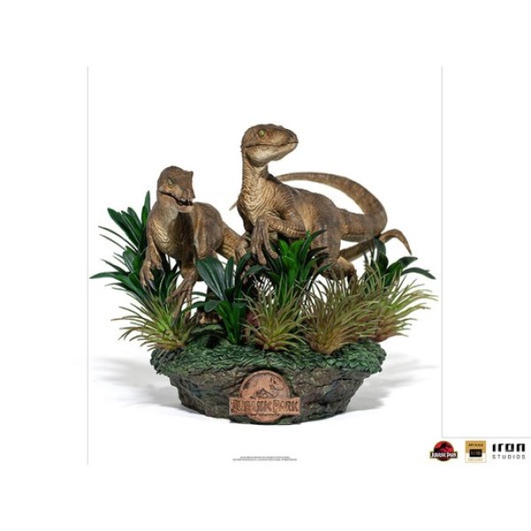 TWO VELOCIRAPTORS ART SCALE DELUXE - JURASSIC PARK