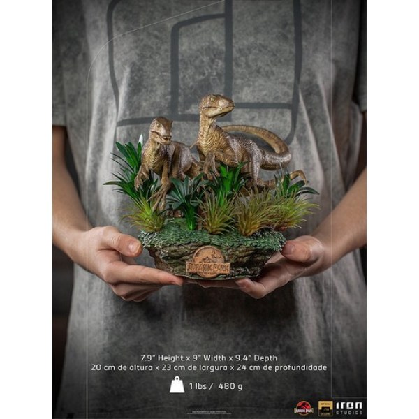 TWO VELOCIRAPTORS ART SCALE DELUXE - JURASSIC PARK