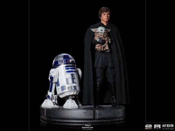 The Mandalorian Luke Skywalker, R2-D2 & Grogu Art Scale - Star Wars