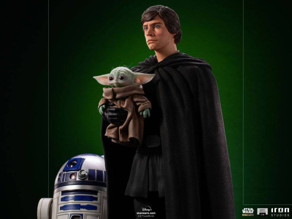 The Mandalorian Luke Skywalker, R2-D2 & Grogu Art Scale - Star Wars
