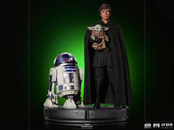 The Mandalorian Luke Skywalker, R2-D2 & Grogu Art Scale - Star Wars