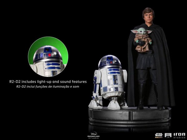 The Mandalorian Luke Skywalker, R2-D2 & Grogu Art Scale - Star Wars