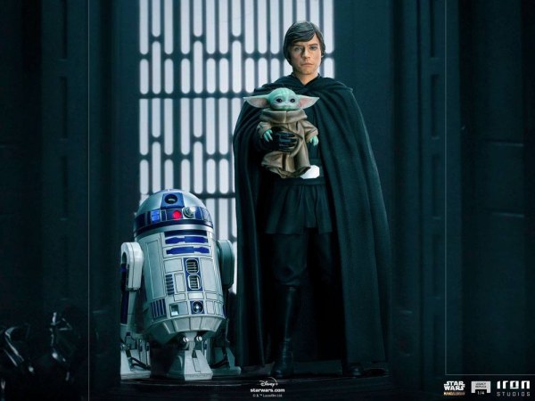 The Mandalorian Luke Skywalker, R2-D2 & Grogu Art Scale - Star Wars