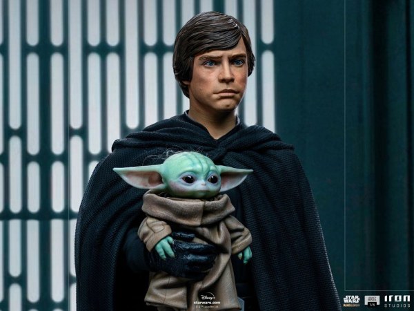 The Mandalorian Luke Skywalker, R2-D2 & Grogu Art Scale - Star Wars