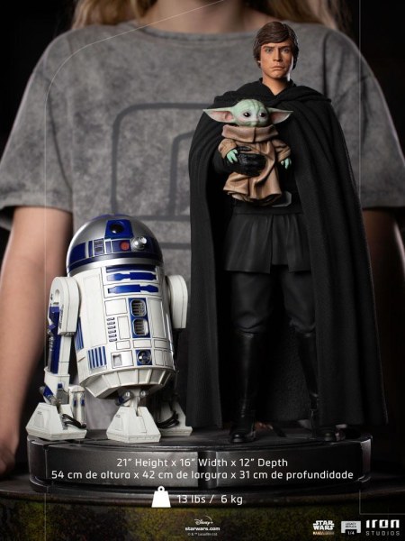 The Mandalorian Luke Skywalker, R2-D2 & Grogu Art Scale - Star Wars