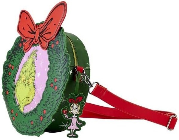 DR SEUSS GRINCH christmas wreath figural crossbody - DISNEY LOUNGEFLY
