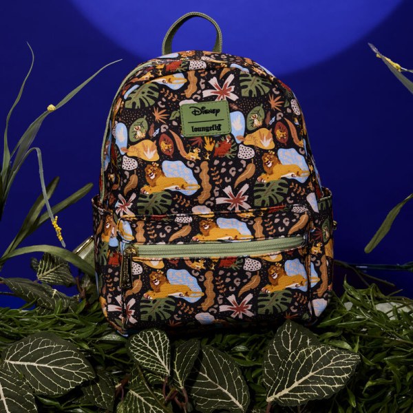 The Lion King 30th Anniversary Silhouette All-Over Print Canvas Square Mini Backpack - DISNEY LOUNGEFLY