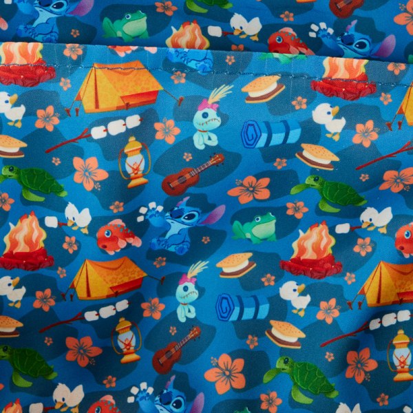 Stitch Camping Cuties All-Over Print Nylon Square Mini Backpack - DISNEY LOUNGEFLY