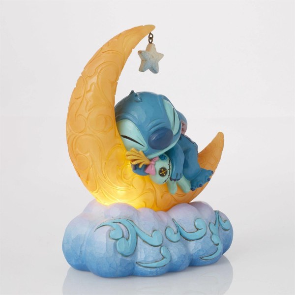 Stitch & Scrump on LED Moon - Disney Traditions Stitch