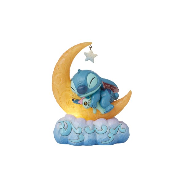Stitch & Scrump on LED Moon - Disney Traditions Stitch