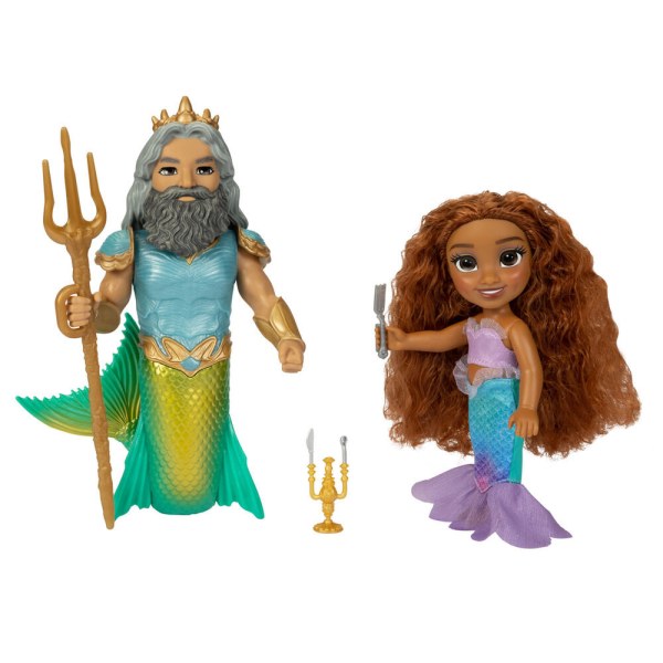 Ariel + Triton doll 15cm - Disney The Little Mermaid