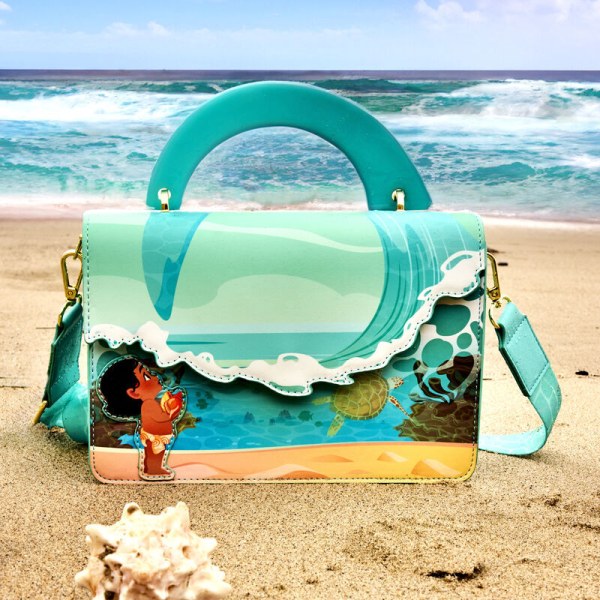 Young Moana in ocean wave crossbody bag - DISNEY LOUNGEFLY