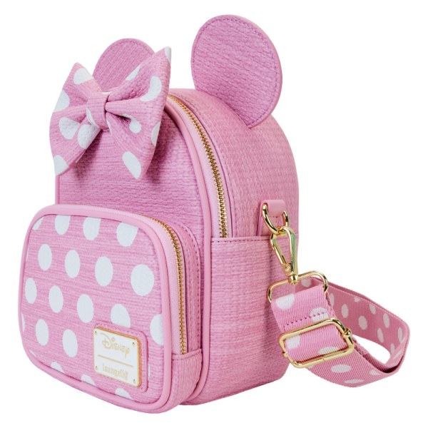 Minnie woven texture convertible mini Backpack & Crossbody Bag - DISNEY LOUNGEFLY