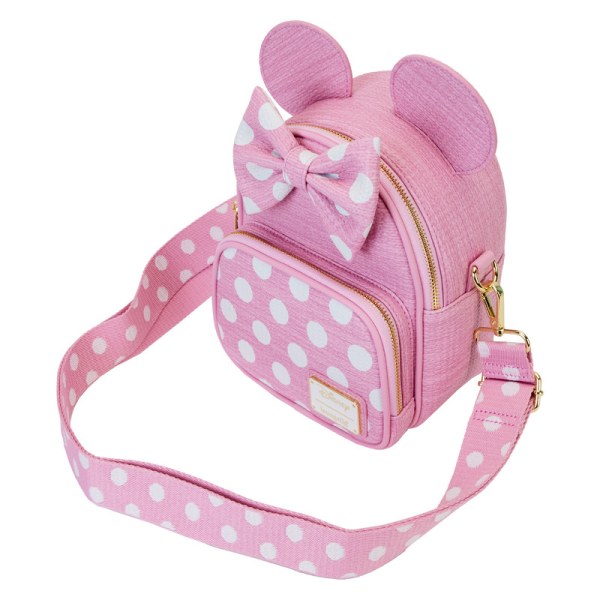 Minnie woven texture convertible mini Backpack & Crossbody Bag - DISNEY LOUNGEFLY