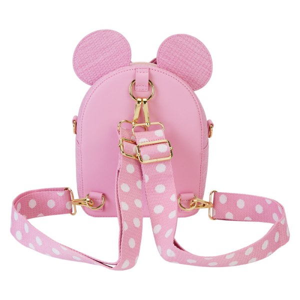 Minnie woven texture convertible mini Backpack & Crossbody Bag - DISNEY LOUNGEFLY