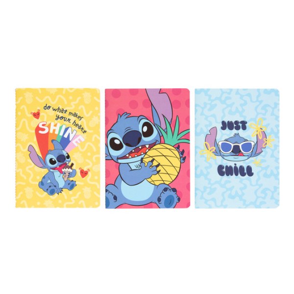 PACK 3 A5 NOTEBOOKS - DISNEY STITCH TROPICAL