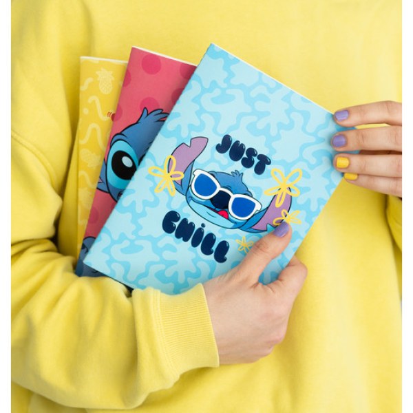 PACK 3 A5 NOTEBOOKS - DISNEY STITCH TROPICAL