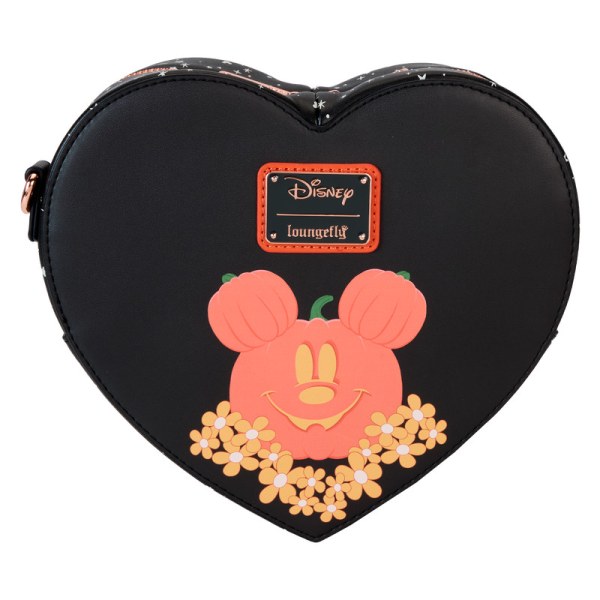 Mickey & Minnie Floral Ghost Figural Heart Glow Crossbody Bag - DISNEY LOUNGEFLY