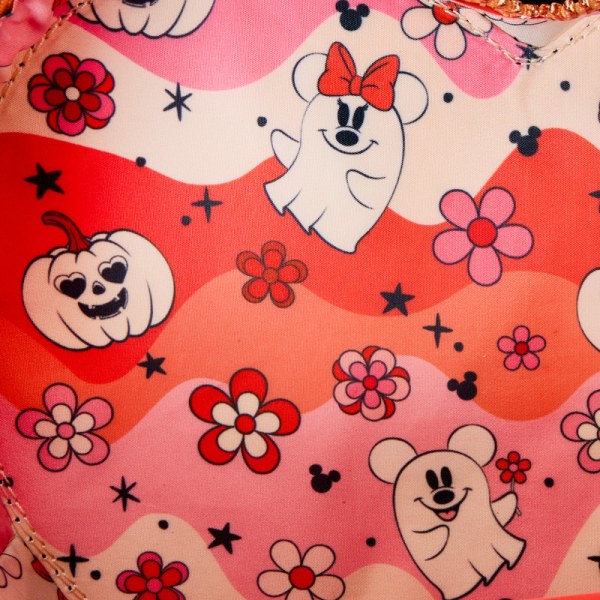 Mickey & Minnie Floral Ghost Figural Heart Glow Crossbody Bag - DISNEY LOUNGEFLY