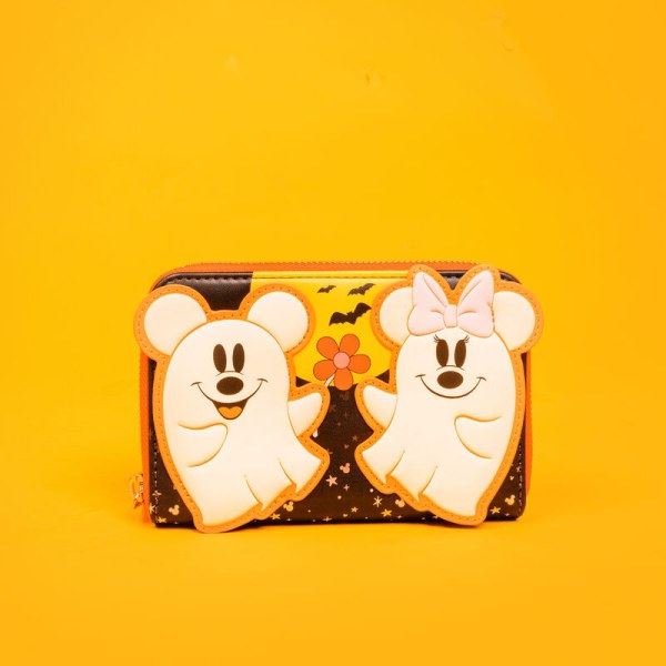 Mickey & Minnie Floral Ghost Glow Wallet - DISNEY LOUNGEFLY