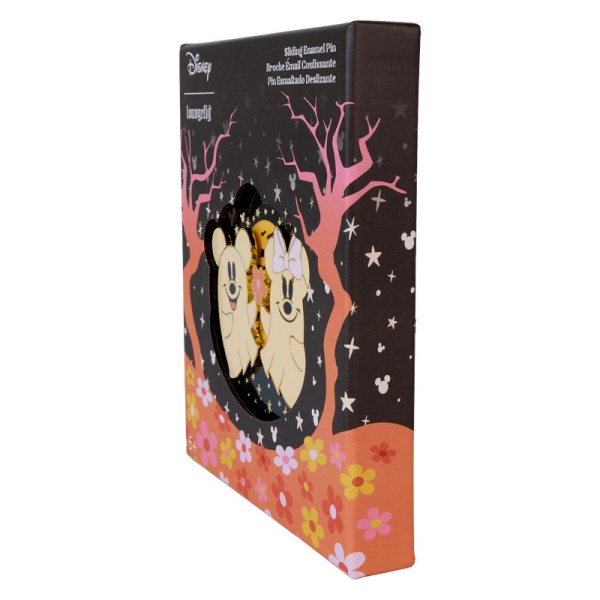 Mickey & Minnie Floral Ghost Glow Collector Box Sliding Pin - DISNEY LOUNGEFLY